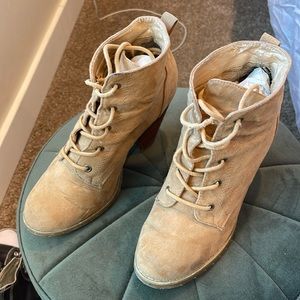 Tan heeled booties